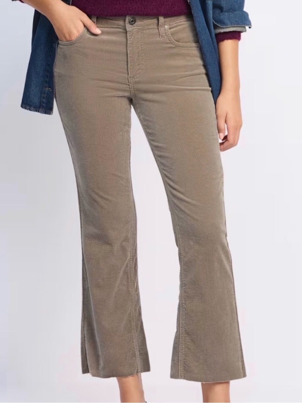 Kut from the Kloth Brown Corduroy Kelsey Ankle Flare Jeans 16 Minimalist Boho